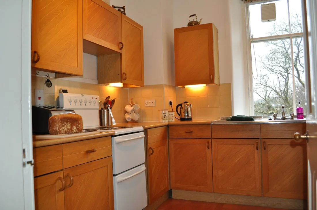 Well equipped compact kitchen in the Tarmachan Apartment